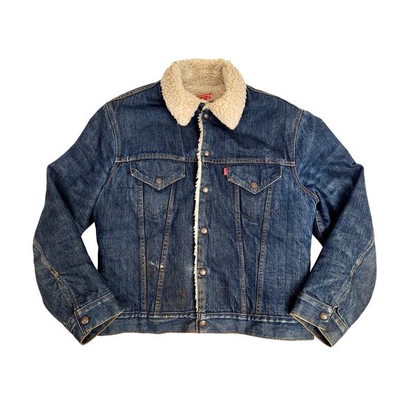 1970s Levi's Sherpa Lined Trucker Jacket Men's 42 (L) Made in USA - Picture 1 of 13